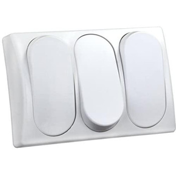 JR Products 13595 Modular On/Off Switch - Triple , White