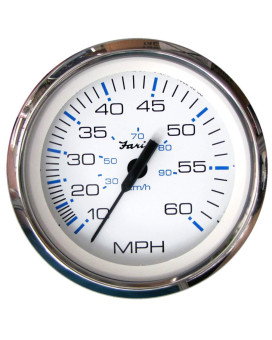 Faria 33811 Chesapeake Stainless Steel Speedometer (60 MPH) Pitot - 4", White