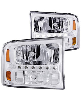 Anzo USA 111088 Ford Crystal Clear With LED Strip Headlight Assembly - (Sold in Pairs)