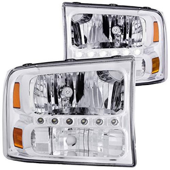 Anzo USA 111088 Ford Crystal Clear With LED Strip Headlight Assembly - (Sold in Pairs)