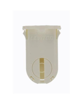 Leviton 13660-SWP Fluorescent Lampholder, T8/12 Medium Bi-Pin, Turn Type with Lamp Lock, Tall Height, Snap-in with Post Mounted