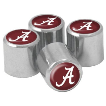 NCAA Alabama Crimson Tide Metal Tire Valve Stem Caps, 4-Pack