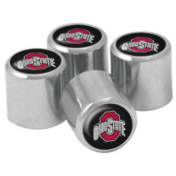 NCAA Ohio State Buckeyes Metal Tire Valve Stem Caps, 4-Pack