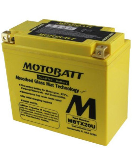 MotoBatt MBTX20U (12V 21 Amp) 280CCA Factory Activated Maintenance Free QuadFlex AGM Battery