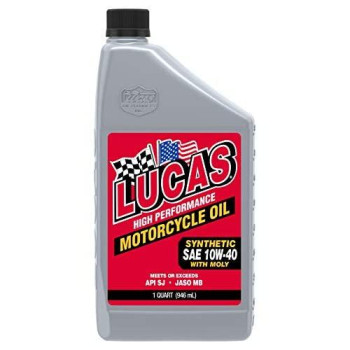 Lucas Oil 10777 Synthetic 10W-40 Motor Oil with Moly - 1 Quart