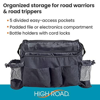 High Road Front Seat Organizer with SwingAway Handles (Black)