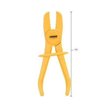 OEMTOOLS 25379 Medium Fuel Line Hose Clamps, Yellow, Non-Metallic Hose Clamp Pliers Automotive, Gas Line Pliers, Small Engine Tools, 7.5 Inch Pincher