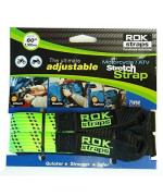 ROK Strap Adjustable Motorcycle Stretch 18"-60" 2-Pk - Lime Green