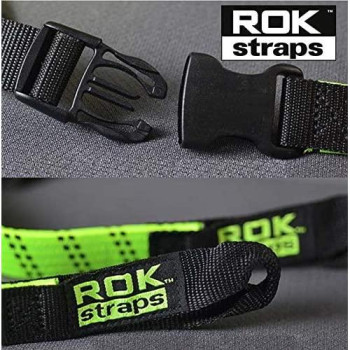 ROK Strap Adjustable Motorcycle Stretch 18"-60" 2-Pk - Lime Green