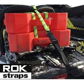 ROK Strap Adjustable Motorcycle Stretch 18"-60" 2-Pk - Lime Green