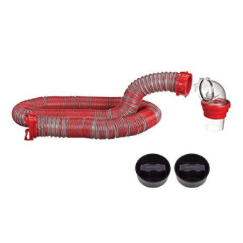 Viper 15-Foot RV Sewer Hose Kit, Universal Sewer Hose for RV Camper, Includes 15-Foot Hose with Rotating Fittings, 90 Degree ClearView Sewer Adapter and 2 Drip Caps