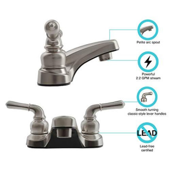 Dura Faucet DF-PL700C-SN RV 2-Hole Bathroom Faucet with Classic 2-Handles (Brushed Satin Nickel)