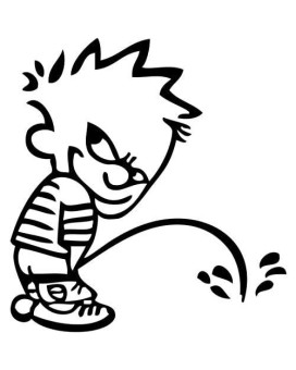 Boy Peeing Custom - Cartoon Decal Vinyl Removable Decorative Sticker for Wall, Car, Laptop, Bike, Helmet, Small Appliances, Music Instruments, Motorcycle, Suitcase (Black, 5.5")