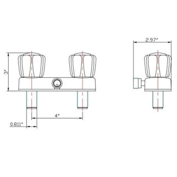 Dura Faucet DF-SA100A-CP RV/Motorhome/Trailer Shower Faucet Valve Diverter with Crystal Acrylic Knobs (Chrome)