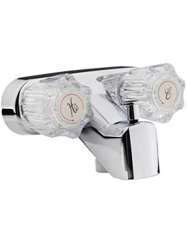 Dura Faucet DF-SA110A-CP RV Tub and Shower Faucet Valve Diverter with Crystal Acrylic Knobs (Chrome)