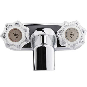 Dura Faucet DF-SA110A-CP RV Tub and Shower Faucet Valve Diverter with Crystal Acrylic Knobs (Chrome)