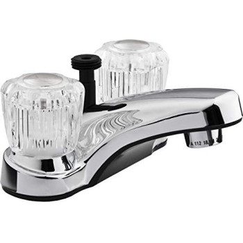 Dura Faucet DF-PL720A-CP RV Bathroom Faucet with Crystal Acrylic Knobs and Shower Hose Diverter (Chrome)