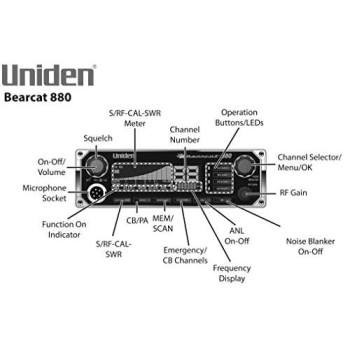 Uniden Bearcat 980 40- Channel Ssb Cb Radio With Sideband Noaa Weatherband,7- Color Digital Display Pa/Cb Switch And Noise Cancelling Mic, Wireless Mic Compatible