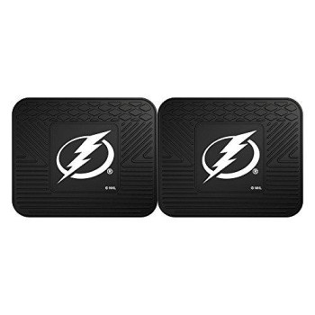 Fanmats 12412 NHL Tampa Bay Lightning Rear Second Row Vinyl Heavy Duty Utility Mat, (Pack of 2)