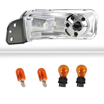 Spec-D Tuning Black Housing Clear Lens Bumper Lights Compatible with Ford Mustang Gt V6 2002-2009 L+R Pair Assembly