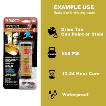 PC Products PC-Woody Wood Repair Epoxy Paste, Two-Part 96 oz in Two Cans, Tan 128336