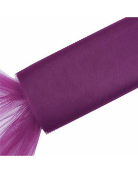BalsaCircle 54-Inch x 120 feet Eggplant Purple Large Net Tulle Fabric by The Bolt - Wedding Party Decorations Sewing DIY Crafts