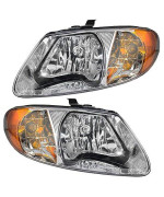 Headlights Headlamps Driver and Passenger Replacements for Dodge Caravan Chrysler Town & Country Voyager Van 4857701AC 4857700AC