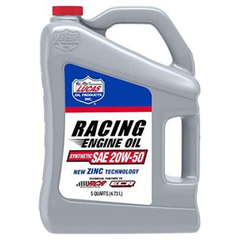 Lucas Oil 10616 SAE 20W-50 Synthetic Racing Motor Oil - 5 Quart