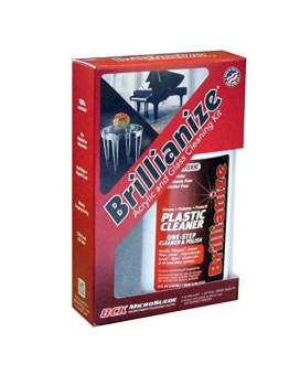 Brillianize Plastic and Glass Cleaning Kit with Microsuede Polishing Cloth