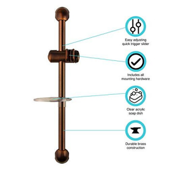 Dura Faucet DF-SA300CL-ORB RV Adjustable Handheld Showerhead Shower Slide Bar (Oil Rubbed Bronze)