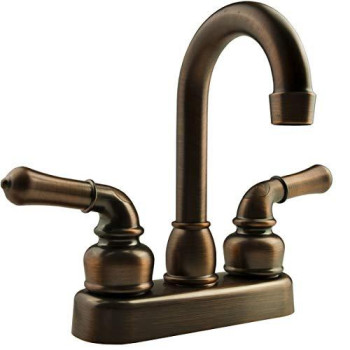 Dura Faucet DF-PB150C-ORB RV Swivel Bar Faucet with Classical Levers - 6-inch Spout (Oil-Rubbed Bronze)