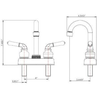 Dura Faucet DF-PB150C-ORB RV Swivel Bar Faucet with Classical Levers - 6-inch Spout (Oil-Rubbed Bronze)