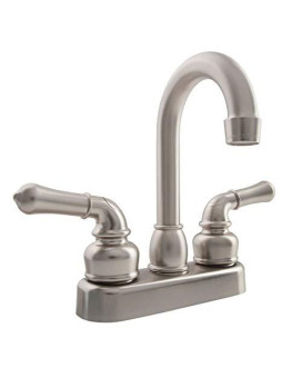 Dura Faucet (DF-PB150C-SN) RV Swivel Bar Faucet with Classical Levers - 6-inch Spout (Brushed Satin Nickel)