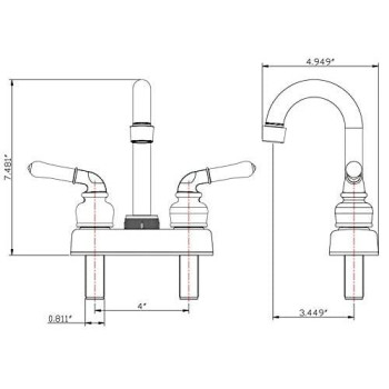 Dura Faucet (DF-PB150C-SN) RV Swivel Bar Faucet with Classical Levers - 6-inch Spout (Brushed Satin Nickel)