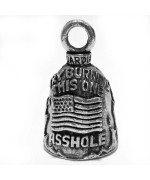 Guardian TRY BURNING THIS AE US Flag Motorcycle Biker Luck Gremlin Riding Bell or Key Ring