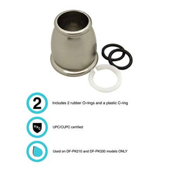 Dura Faucet DF-RK500-SN RV Faucet Bell Style Spout Nut and Rings Replacement Kit for Kitchen Faucets (Brushed Satin Nickel)