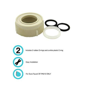 Dura Faucet DF-RK510-BQ RV Faucet Spout Nut and Rings Replacement Kit (Bisque Parchment)