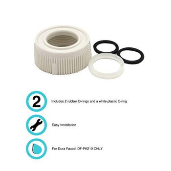 Dura Faucet DF-RK510-WT RV Faucet Spout Nut and Rings Replacement Kit (White)