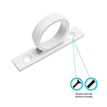 Dura Faucet DF-SA155-WT RV Shower Hose Guide Ring - Mounting Screws Included (White)