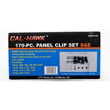 Cal-Hawk CZPC170 Auto Car Clip & Screw Kit for Dash Door Panel Interior SAE, Black