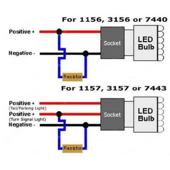 Universal For Car Signal Led Light Lamp 12V 50W 6-OHM Load Resistor Led Bulbs Kits X 4Pcs