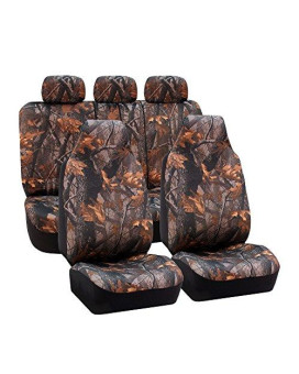 FH Group Universal Fit Full Set Car Seat Cover, (Hunting Camouflage) (Airbag Compatible and Split Bench, Fit Most Car, Truck, SUV, or Van, FH-FB111115)