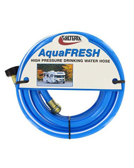 Valterra AquaFresh High Pressure Drinking Water Hose, Water Hose Hookup for RV - 1/2" x 50, Blue