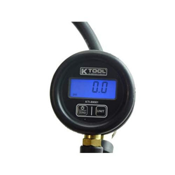 K Tool International 89001 Digital Air Inflator w/Dual Head Chuck, 150 PSI, Die-Cast Body, Large Face Backlit LCD Display, Ergonimic Grip, SS Valve