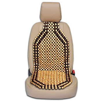 Zone Tech Wood Beaded Seat Cushion - Premium Quality Car Massaging Double Strung Wood Beaded Seat Cushion for Stress Free all Day!