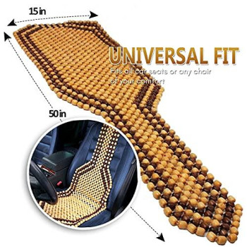 Zone Tech Wood Beaded Seat Cushion - Premium Quality Car Massaging Double Strung Wood Beaded Seat Cushion for Stress Free all Day!