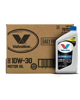 Valvoline Daily Protection SAE 10W-30 Conventional Motor Oil 1 QT, Case of 6 (Packaging May Vary)