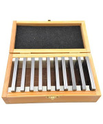 HHIP 3900-3012 10 Pair 1/8 Precision Parallel Set, 1/8" x 3", Wooden Case