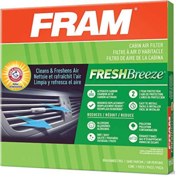 FRAM Fresh Breeze Cabin Air Filter with Arm & Hammer Baking Soda, CF11183 for Select Dodge and Jeep vehicles, white