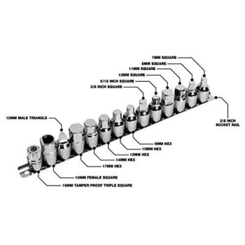 Performance Tool W54287 15-Piece Drain Plug Socket Set With 11mm & 13mm Square Drive For Subaru Differentials